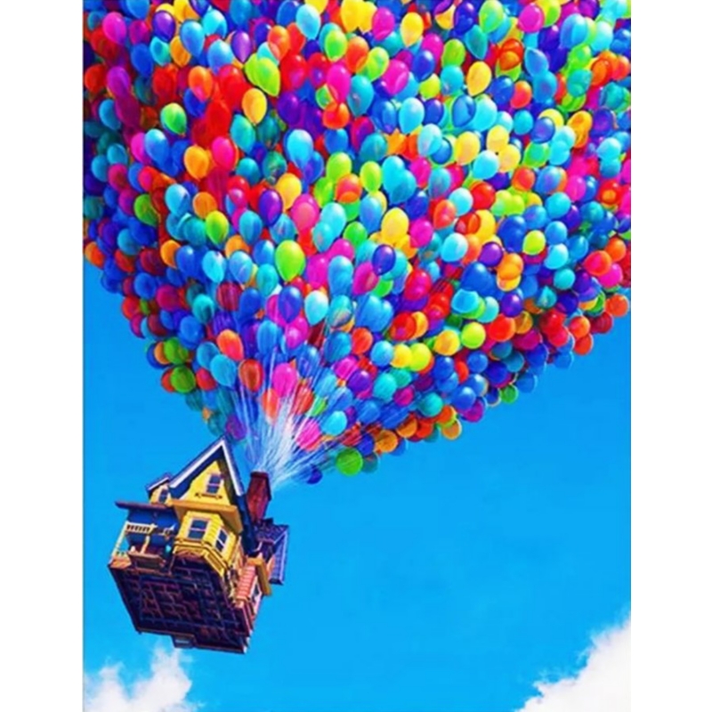 Foto 2 pulgar | Kit De Pintura Con Diamantes, Diseño De Globos Casita Con Estampado De Símbolos - Venta Internacional.