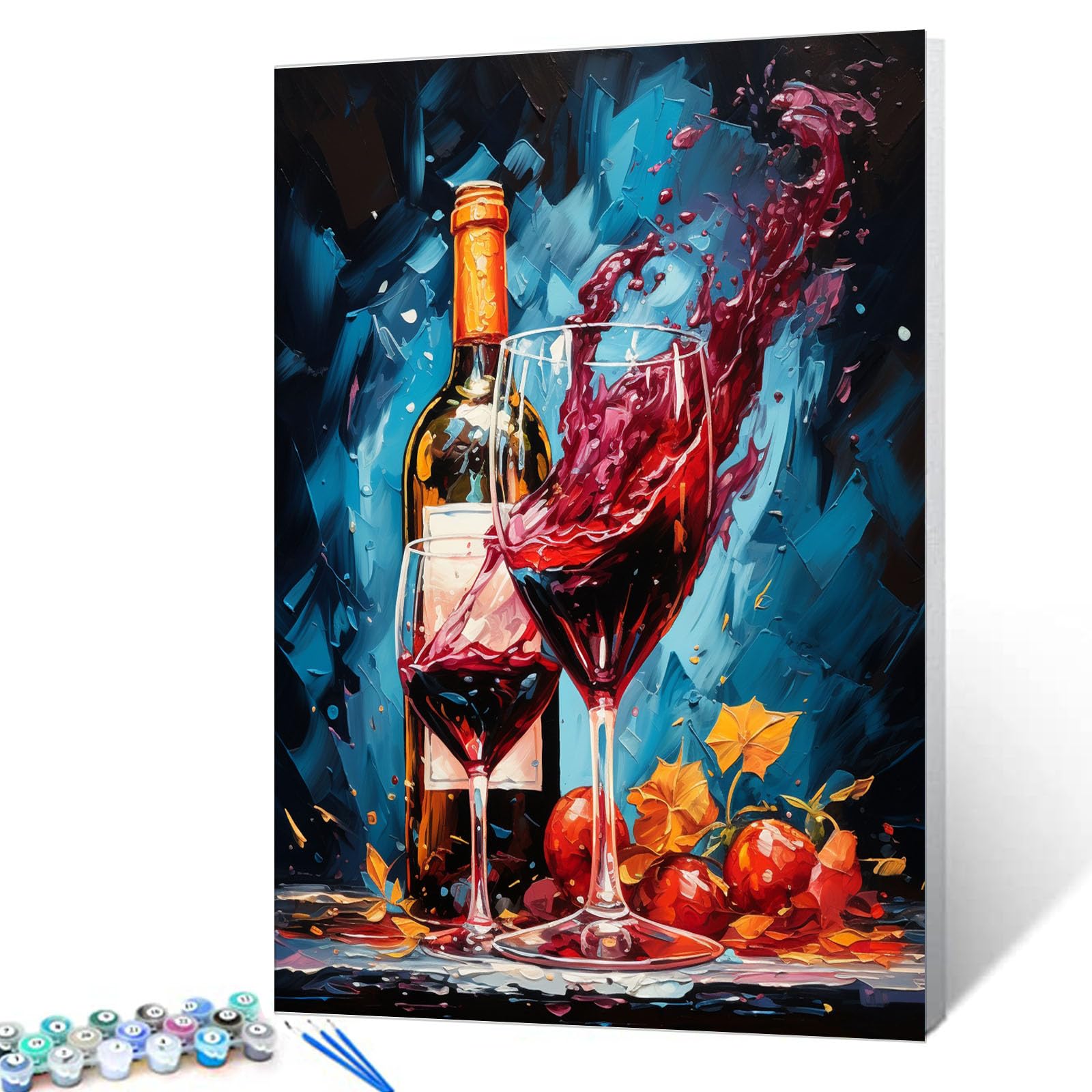 Foto 1 | Kit Paint By Numbers Tumovo Splashed Para Vino Tinto Con Forma De Copa Y Botella - Venta Internacional.