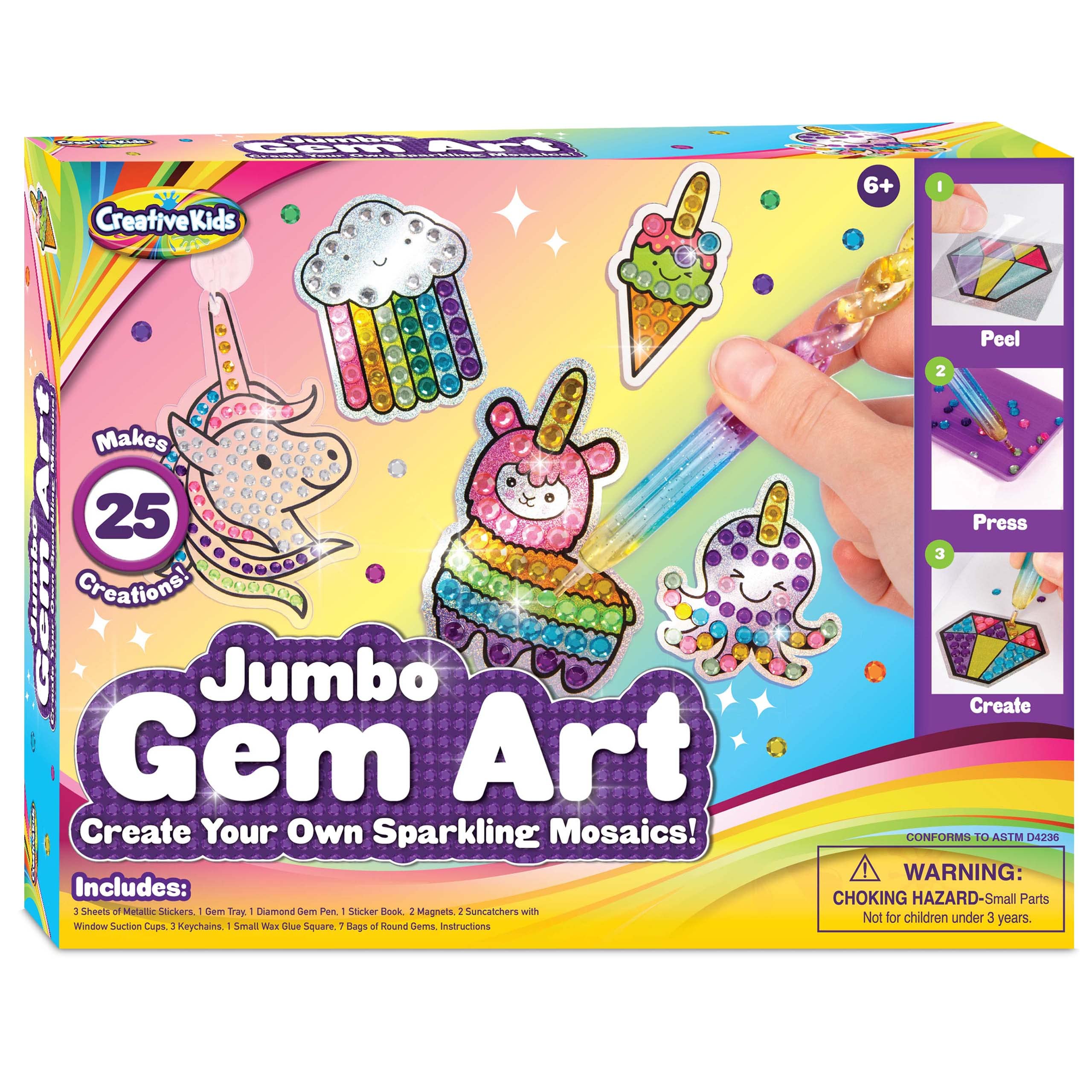Foto 2 pulgar | Kit De Pintura Con Diamantes Creative Kids Jumbo Gem Art, Más De 1200 Unidades - Venta Internacional.
