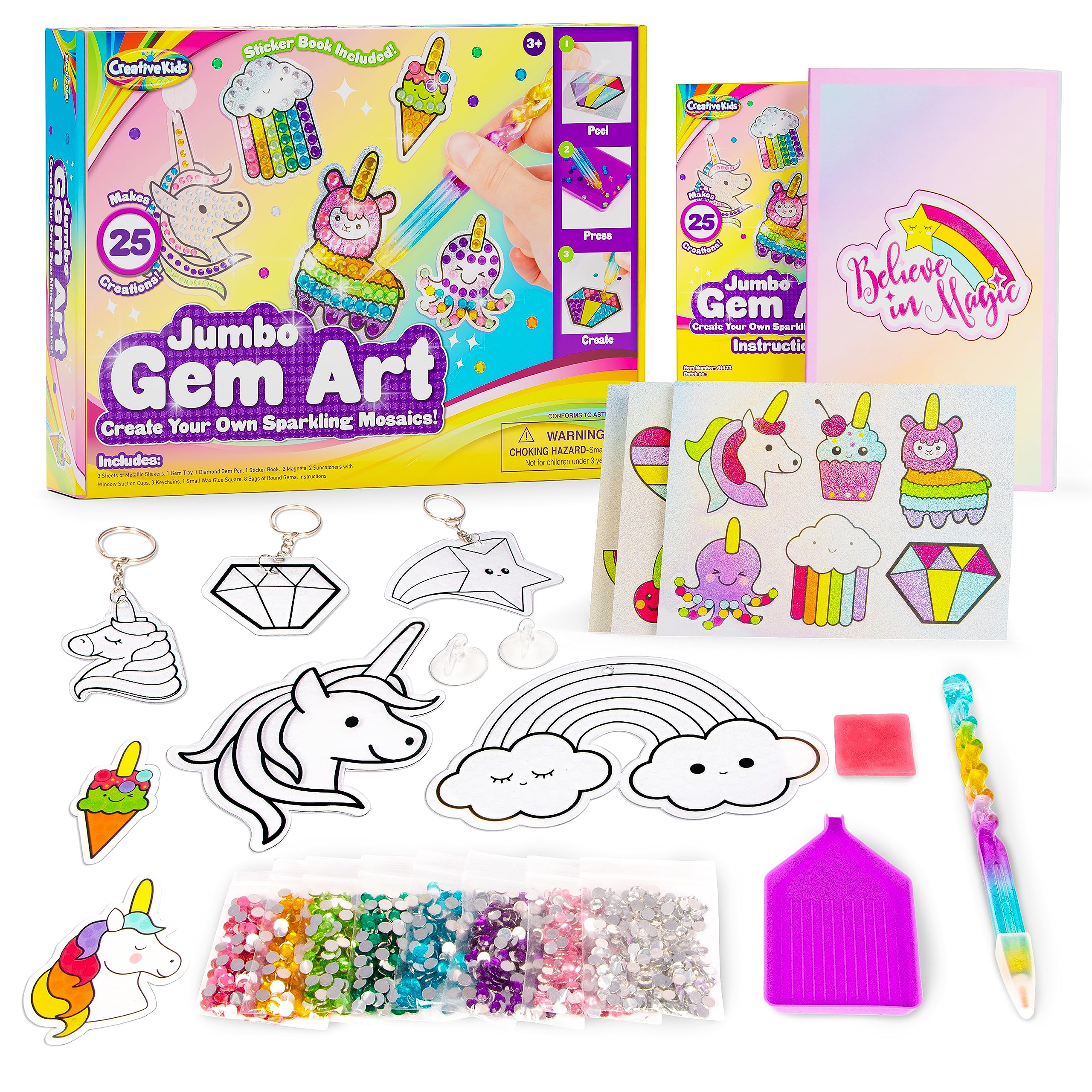 Foto 3 pulgar | Kit De Pintura Con Diamantes Creative Kids Jumbo Gem Art, Más De 1200 Unidades - Venta Internacional.