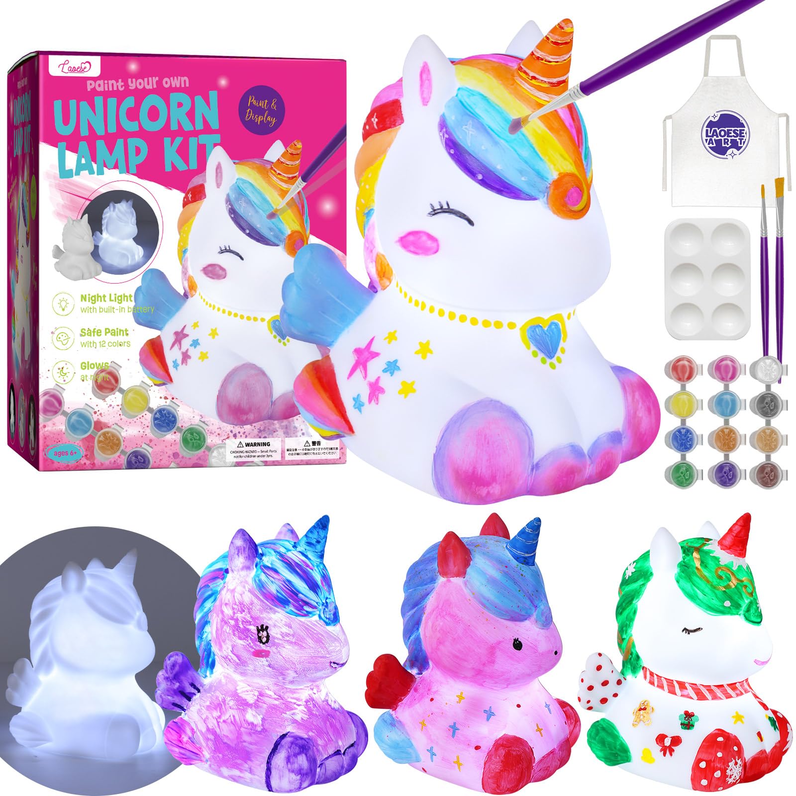 Foto 1 | Kit De Pintura Laoese Paint Your Own Unicorn Lamp Para Niños De 6 A 12 Años - Venta Internacional.