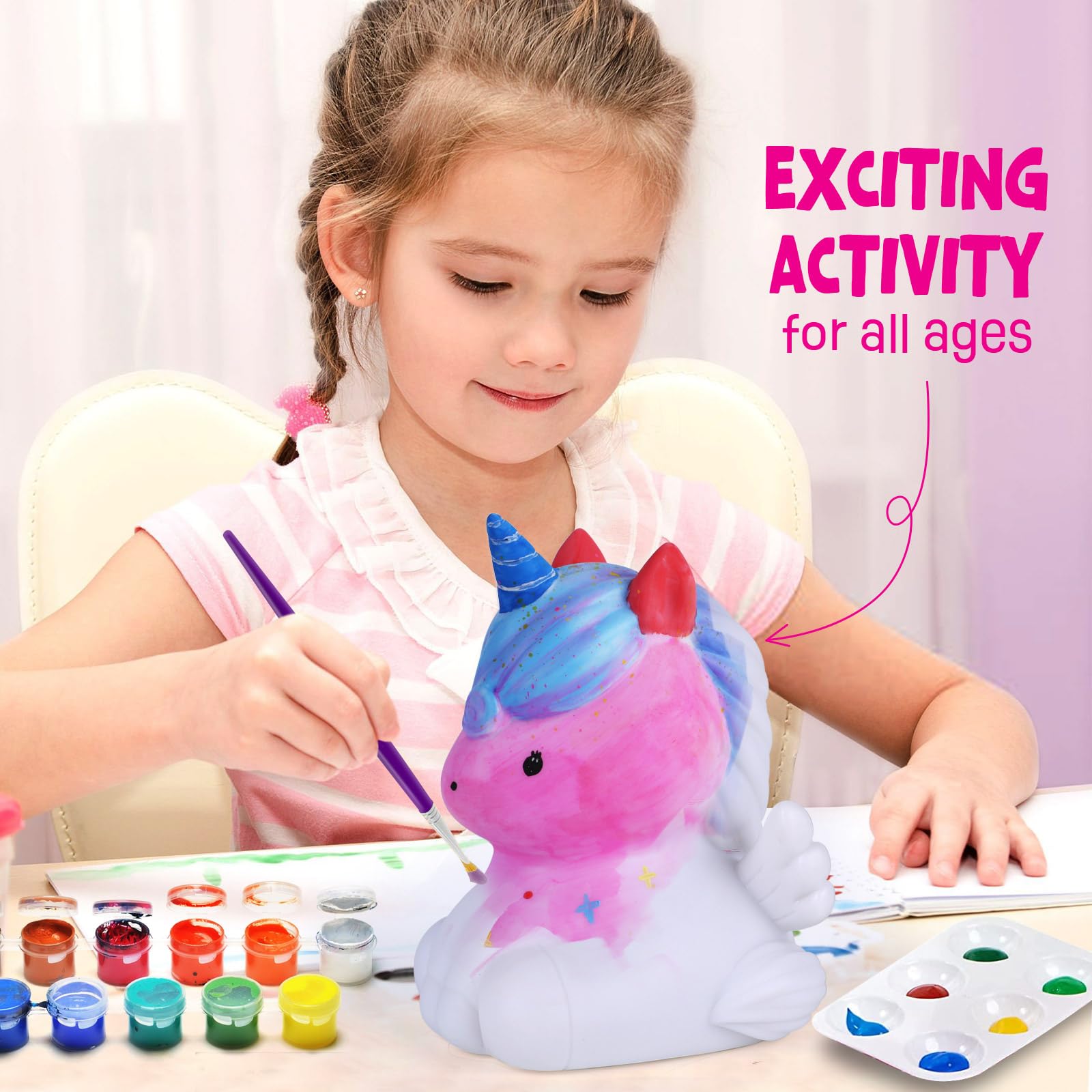 Foto 2 | Kit De Pintura Laoese Paint Your Own Unicorn Lamp Para Niños De 6 A 12 Años - Venta Internacional.