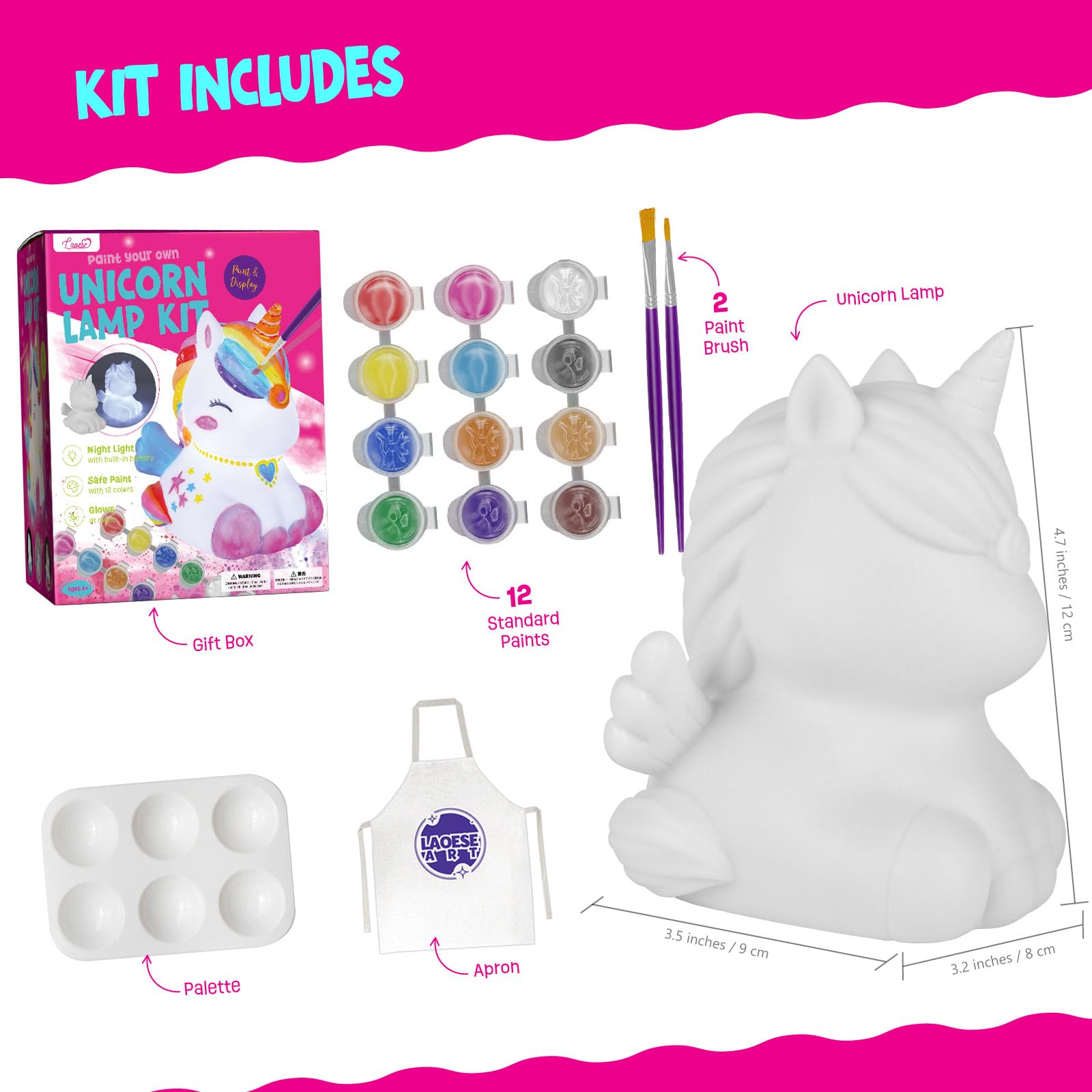 Foto 4 pulgar | Kit De Pintura Laoese Paint Your Own Unicorn Lamp Para Niños De 6 A 12 Años - Venta Internacional.