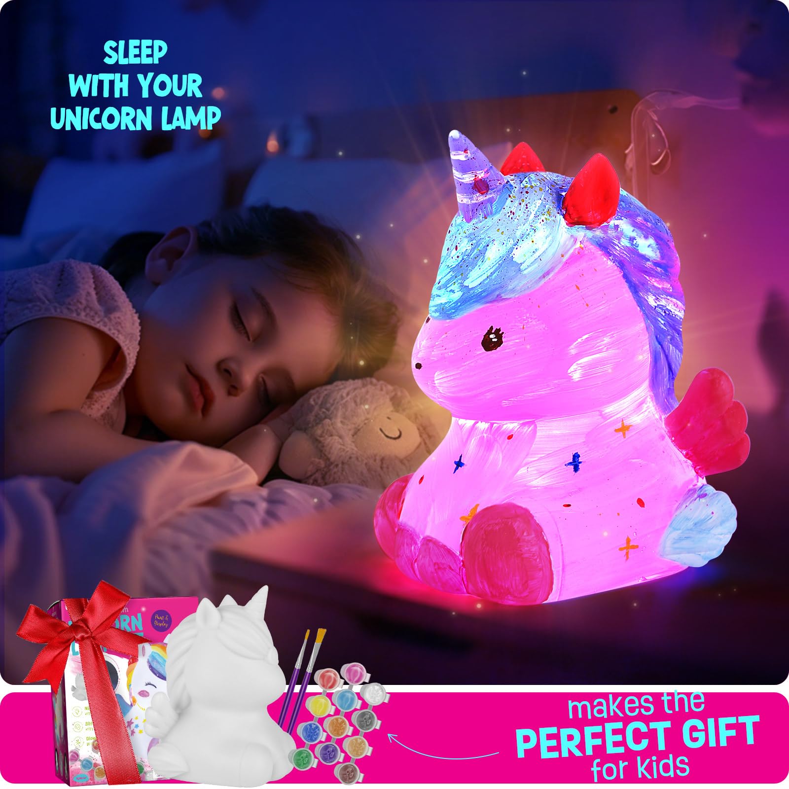 Foto 6 | Kit De Pintura Laoese Paint Your Own Unicorn Lamp Para Niños De 6 A 12 Años - Venta Internacional.