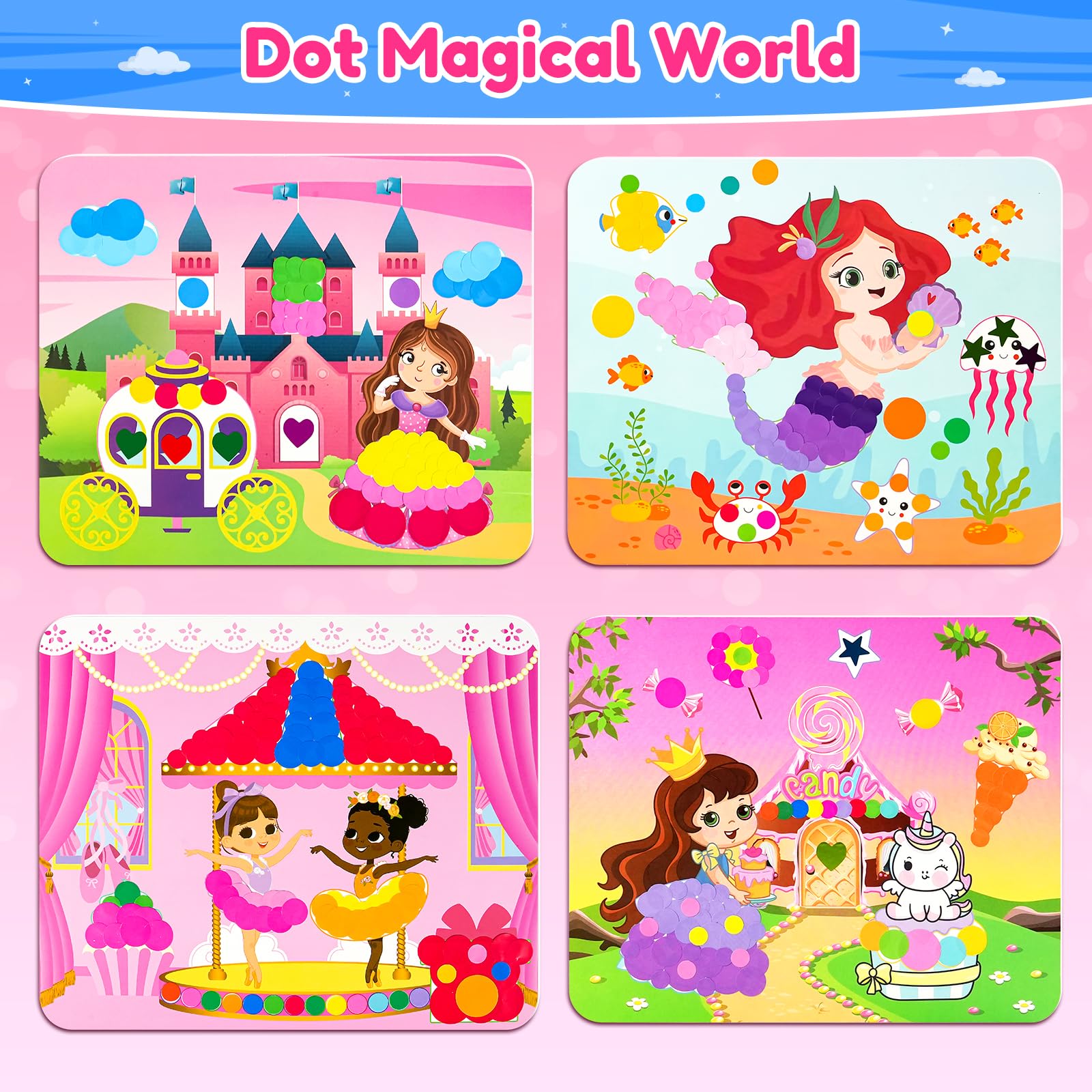 Foto 5 pulgar | Kit De Actividades Dot Art Craft Zmlm, Pegatinas Con Puntos Para Niños Pequeños - Venta Internacional.