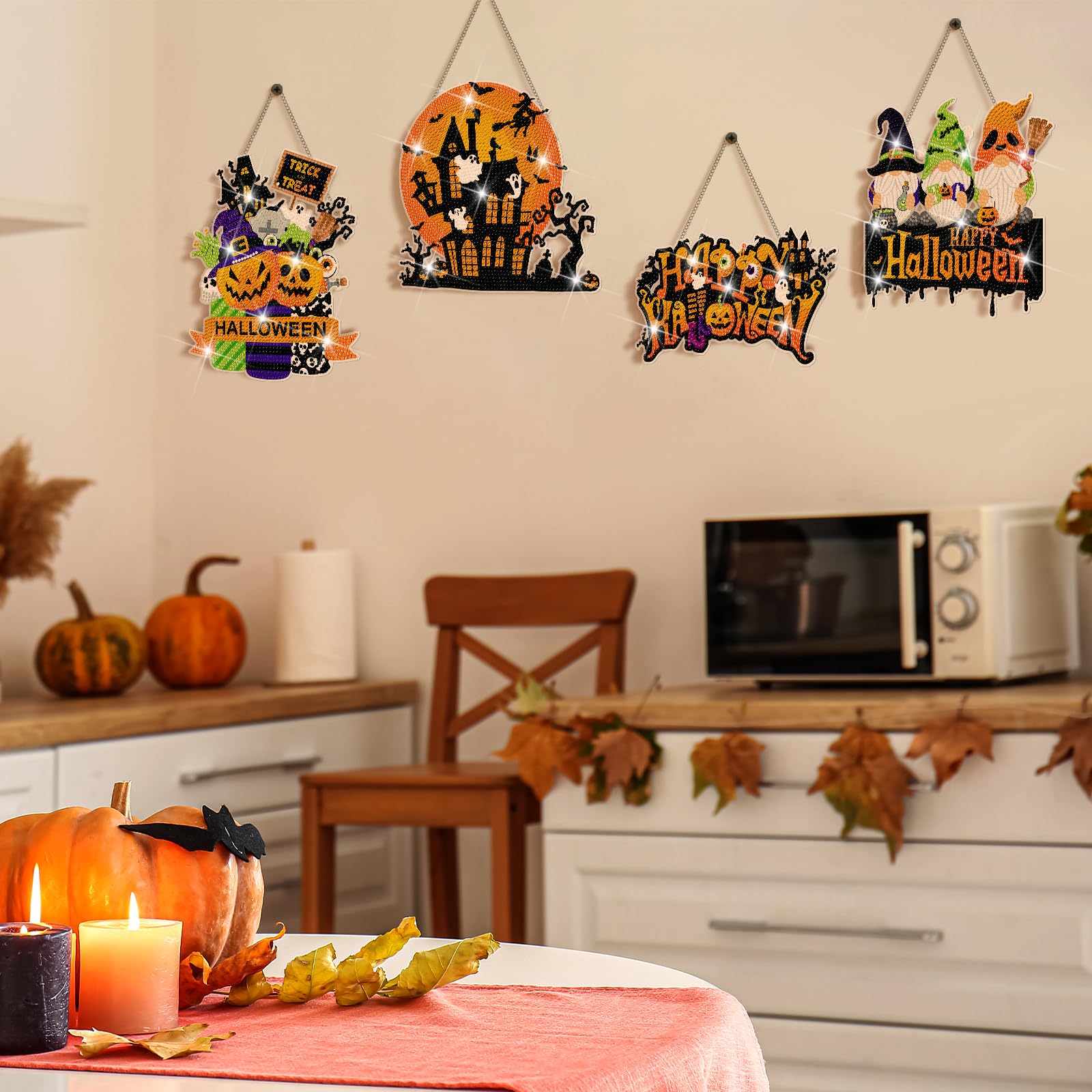 Foto 4 pulgar | Juego De Letreros Colgantes Con Pintura De Diamantes De Halloween Zonon 5d, 6 Unidades - Venta Internacional.