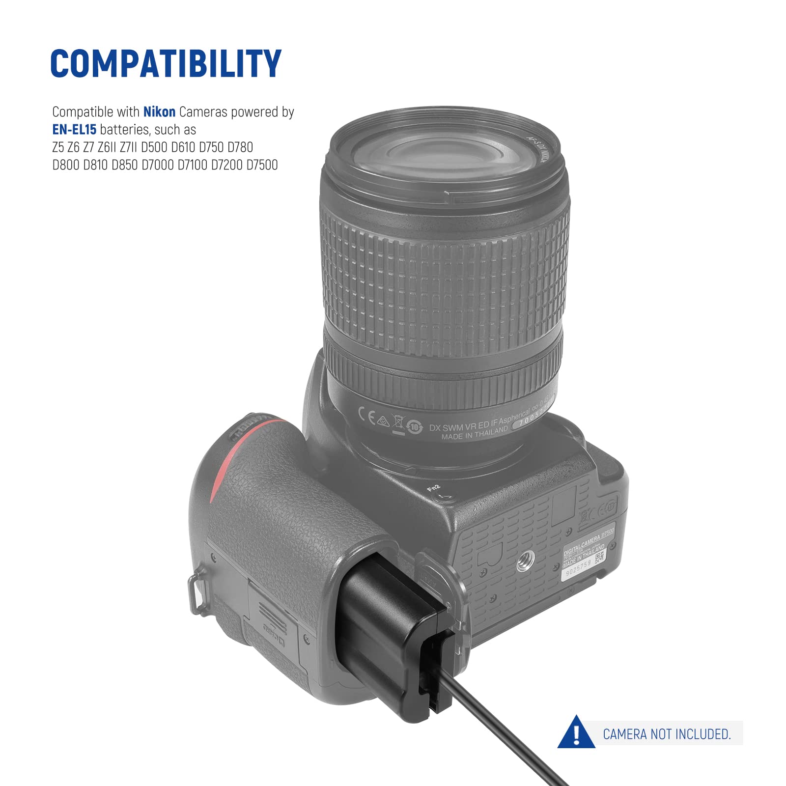Foto 3 pulgar | Batería Ficticia Con Adaptador De Corriente Acoplador Ac/dc Para Nikon Z5-z7 - Venta Internacional.