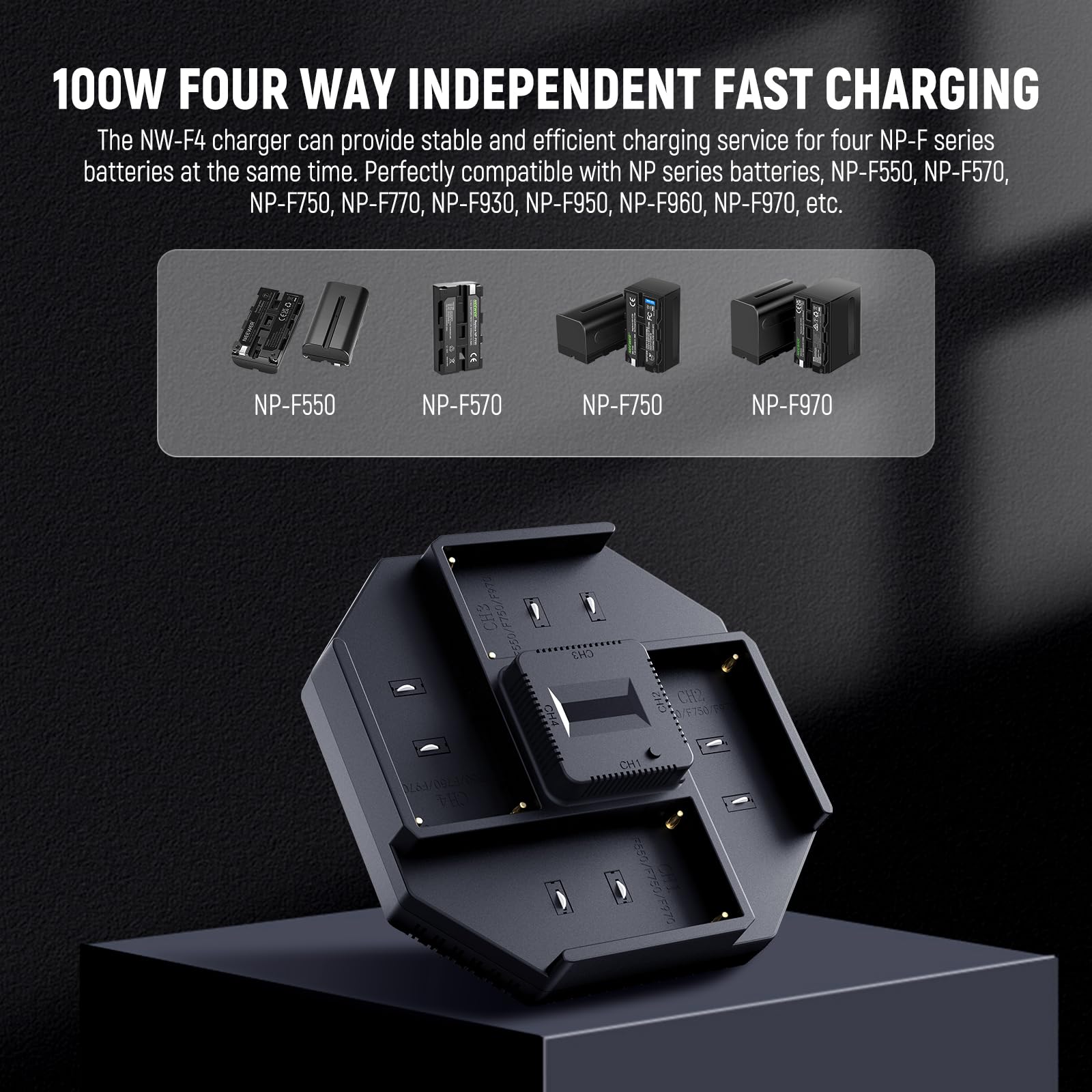 Foto 2 | Cargador De Batería Neewer Np-f970 Para Videocámara Np-f550 Np-f750 - Venta Internacional.