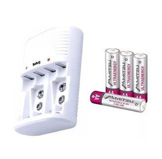 Foto 4 | Cargador De Baterías 4 Pilas Aa Recargables 2500ma Mc-700 Belug, Blanco