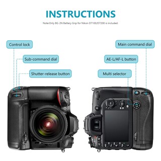 Foto 3 | Empuñadura De Batería Neewer Vertical Para Nikon D7100 D7200 Con En-el15 - Venta Internacional.