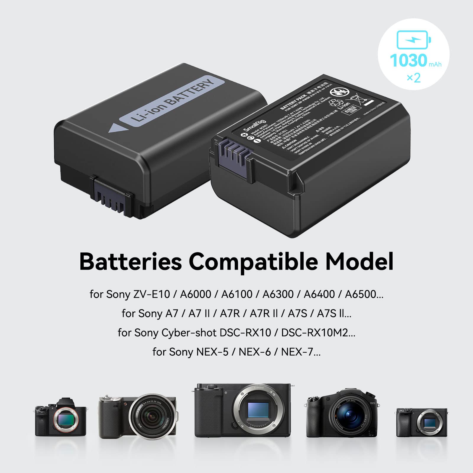 Foto 4 pulgar | Cargador de Baterías Smallrig para Cámara Sony Np-fw50-Venta Internacional