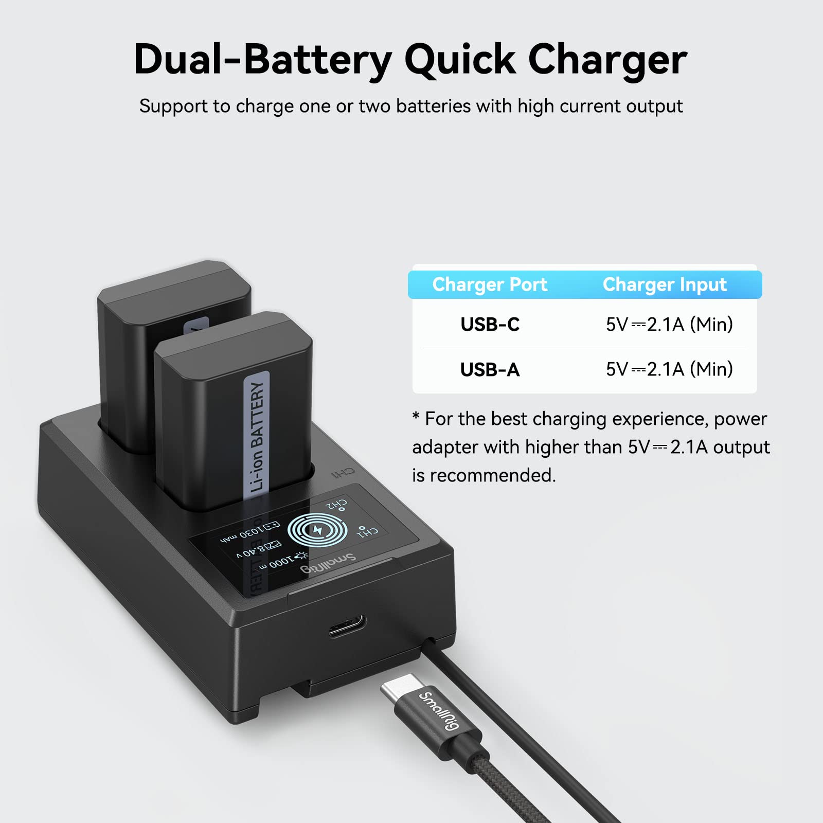 Foto 6 pulgar | Cargador de Baterías Smallrig para Cámara Sony Np-fw50-Venta Internacional