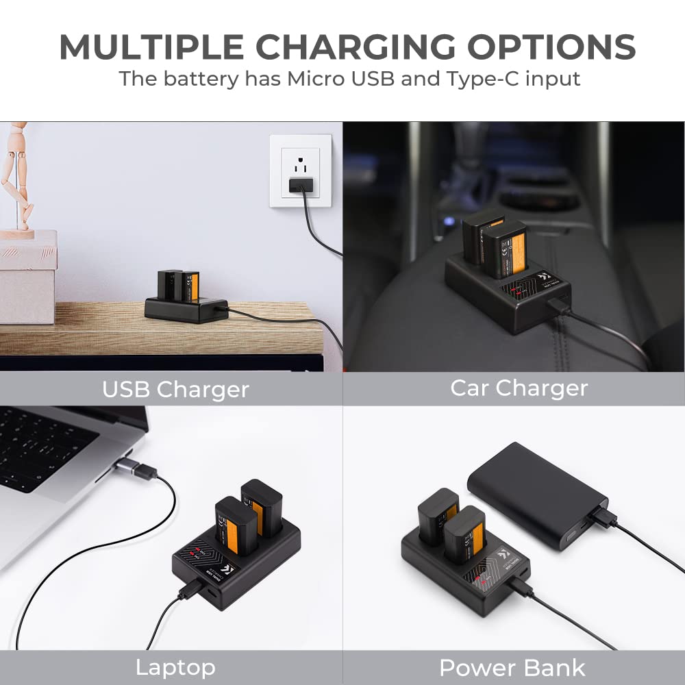 Foto 4 pulgar | Batería Y Cargador De Doble Ranura Para Sony Zv-e10 A6500 A6400 - Venta Internacional.