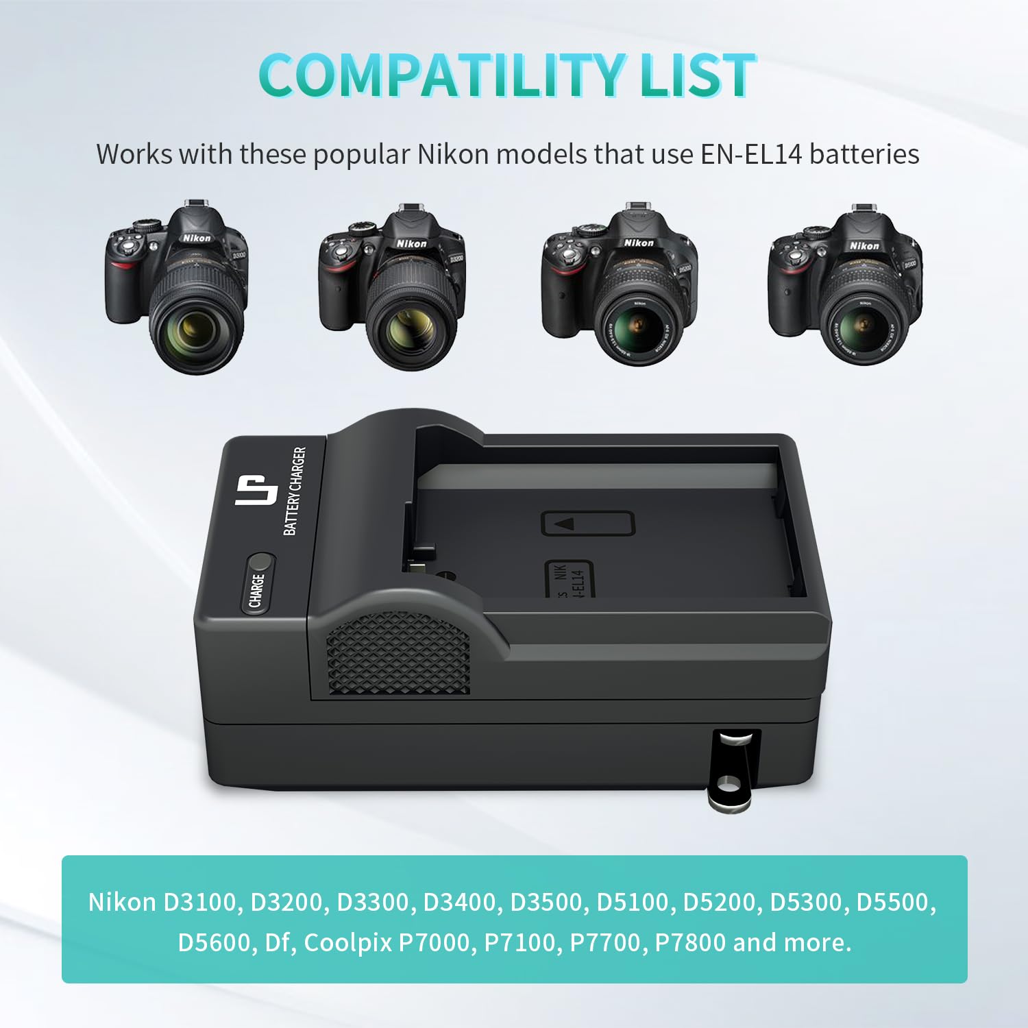 Foto 3 pulgar | Cargador De Batería Lp En-el14 En El14a Para Nikon D3500, D5600 - Venta Internacional.
