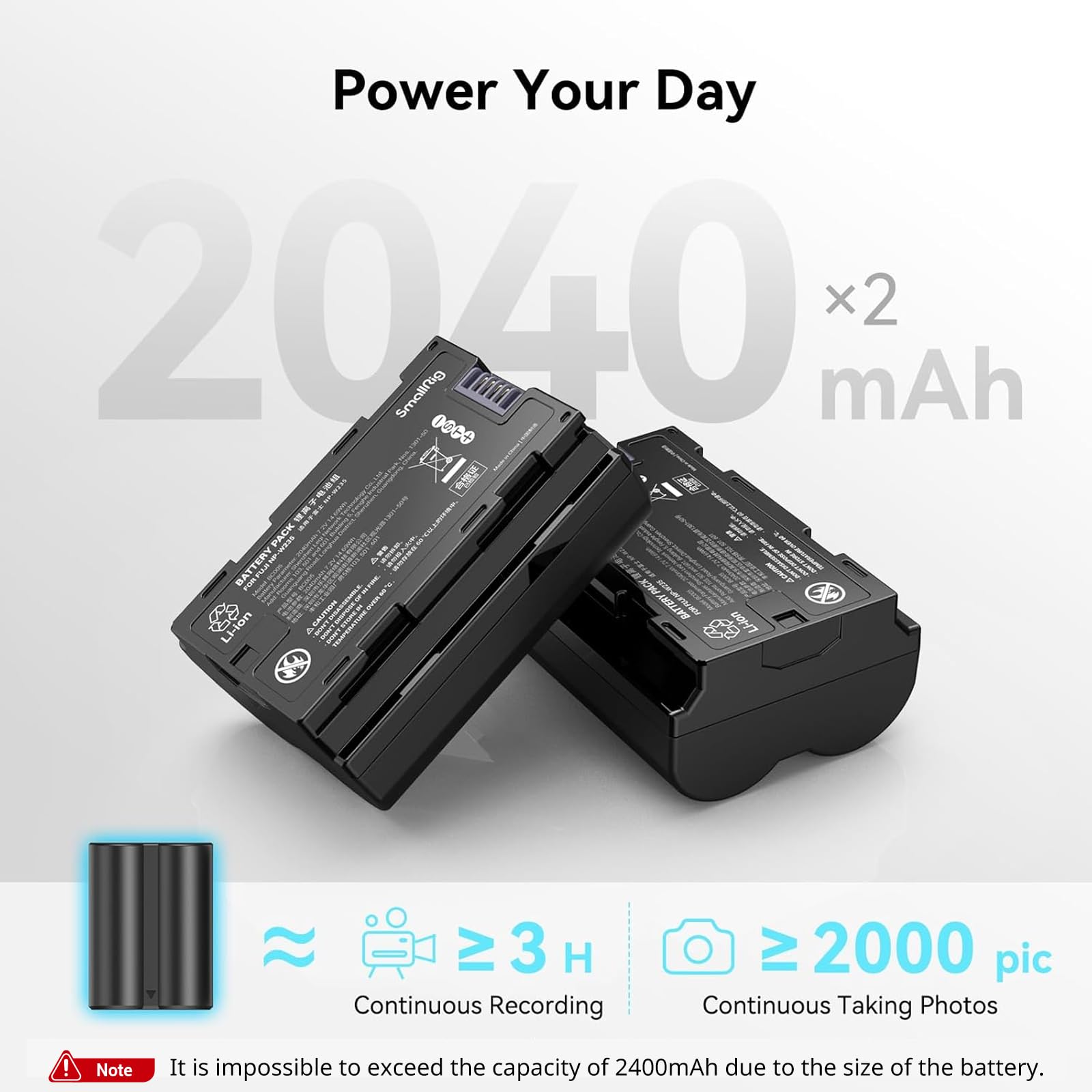 Foto 2 | Set De Cargador De Batería Para Cámara Smallrig Para Fujifilm Np-w235 - Venta Internacional.