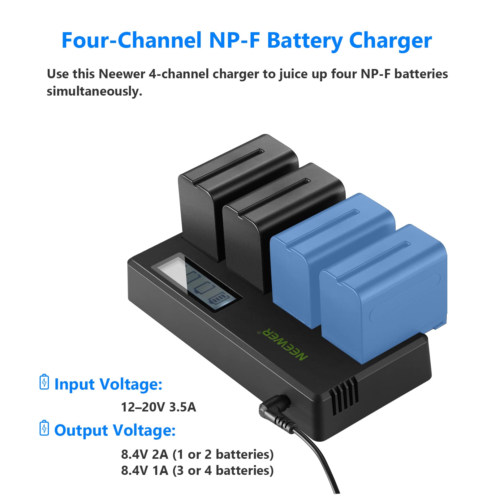 Foto 3 pulgar | Baterías De Repuesto Neewer Np-f970 De 600 Mah Con Cargador, Paquete De 4 - Venta Internacional.