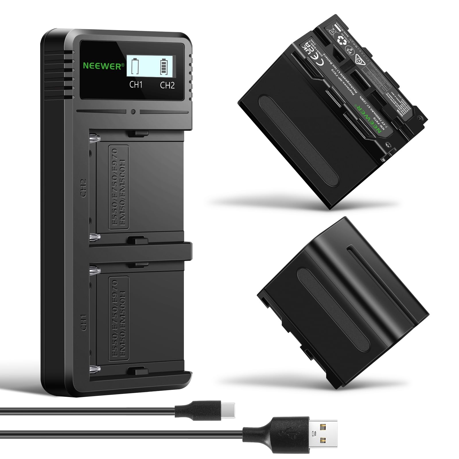 Foto 2 pulgar | Baterías De Repuesto Y Cargador Neewer Np-f970 7800 Mah X2 - Venta Internacional.
