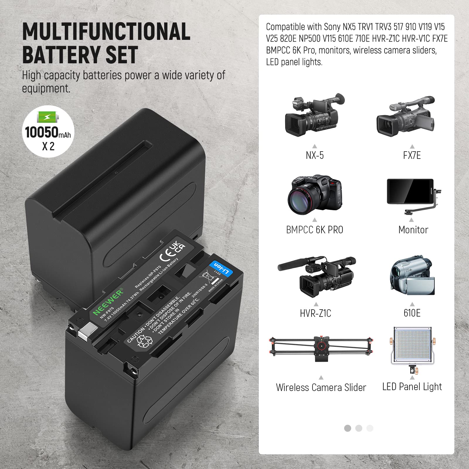 Foto 3 pulgar | Juego De Baterías Neewer 10050 Mah Np-f970 Con Cargador Rápido Pd De 20 W - Venta Internacional.