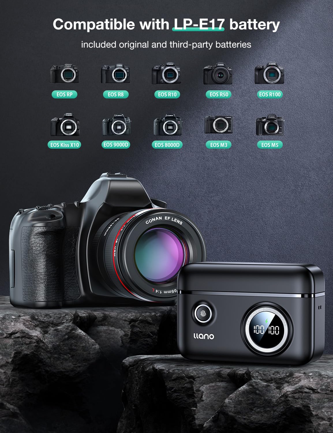 Foto 6 pulgar | Cargador De Baterías Llano Lp-e17 Con 2 Baterías Para Canon Eos - Venta Internacional.