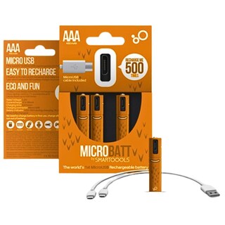 Foto 2 | 4 Baterías Aaa Recargables Micro Usb Carga Rápida
