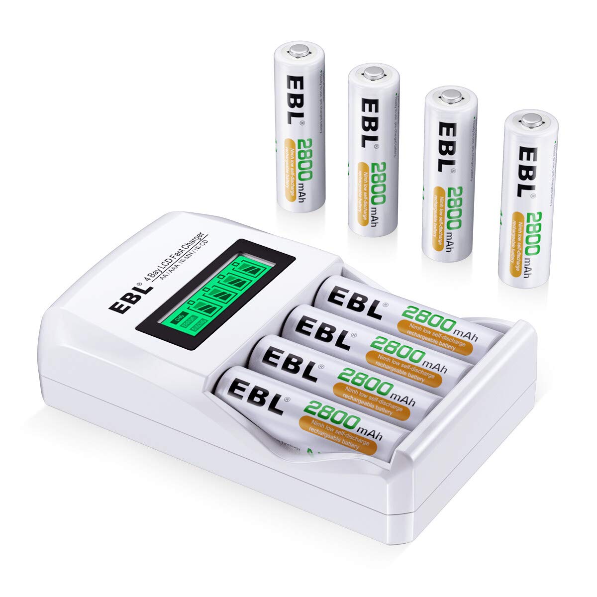 Foto 2 pulgar | Baterías Recargables Ebl 907 Aa 2800 Mah  Paquete De 8 Con Cargador - Venta Internacional.