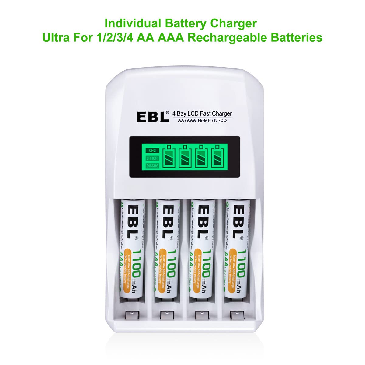 Foto 4 | Baterías Recargables Ebl 907 Aaa 1100mah  8 Paquetes Con Cargador - Venta Internacional.