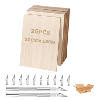 Foto 1 | 20 Piezas De Artesanía De Madera De Balsa Belug 10 X 15 Cm Cafe Claro