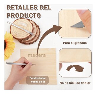 Foto 4 | 20 Piezas De Artesanía De Madera De Balsa Lab.g 10 X 15 Cm Cafe Claro