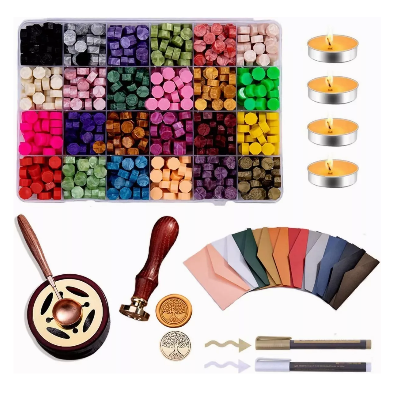Pastillas de Cera de Sellado BELUG Multicolor de 24 Para Sellos 619 PZAS
