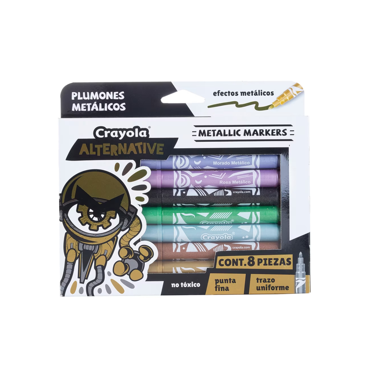 Foto 1 | Plumones Metallic Crayola 58-8628 Multicolor 8 Piezas