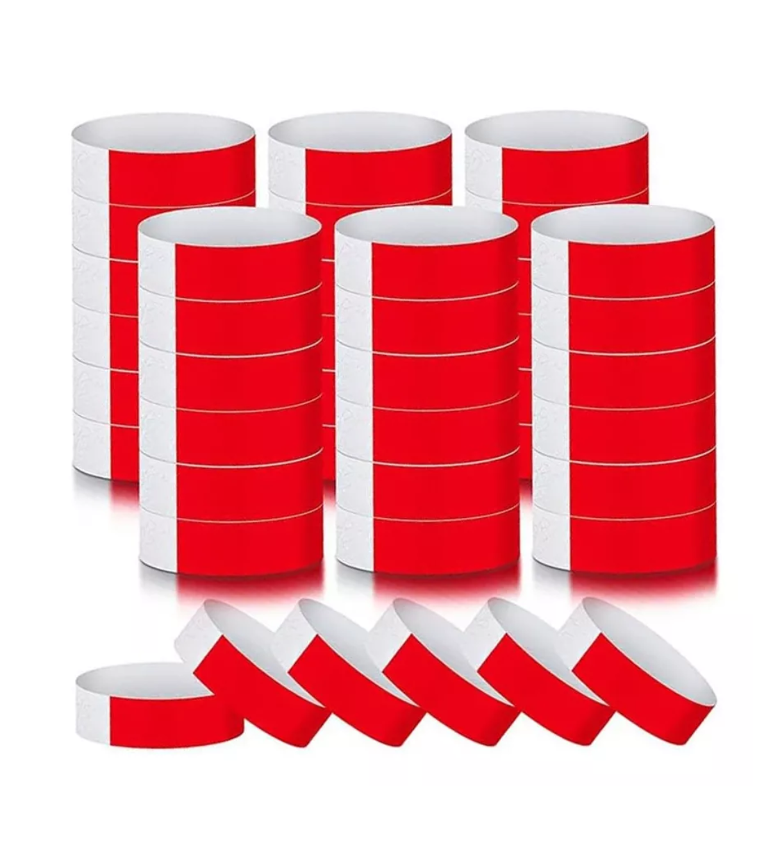 Pulseras de Papel Belug 500 Piezas Rojas