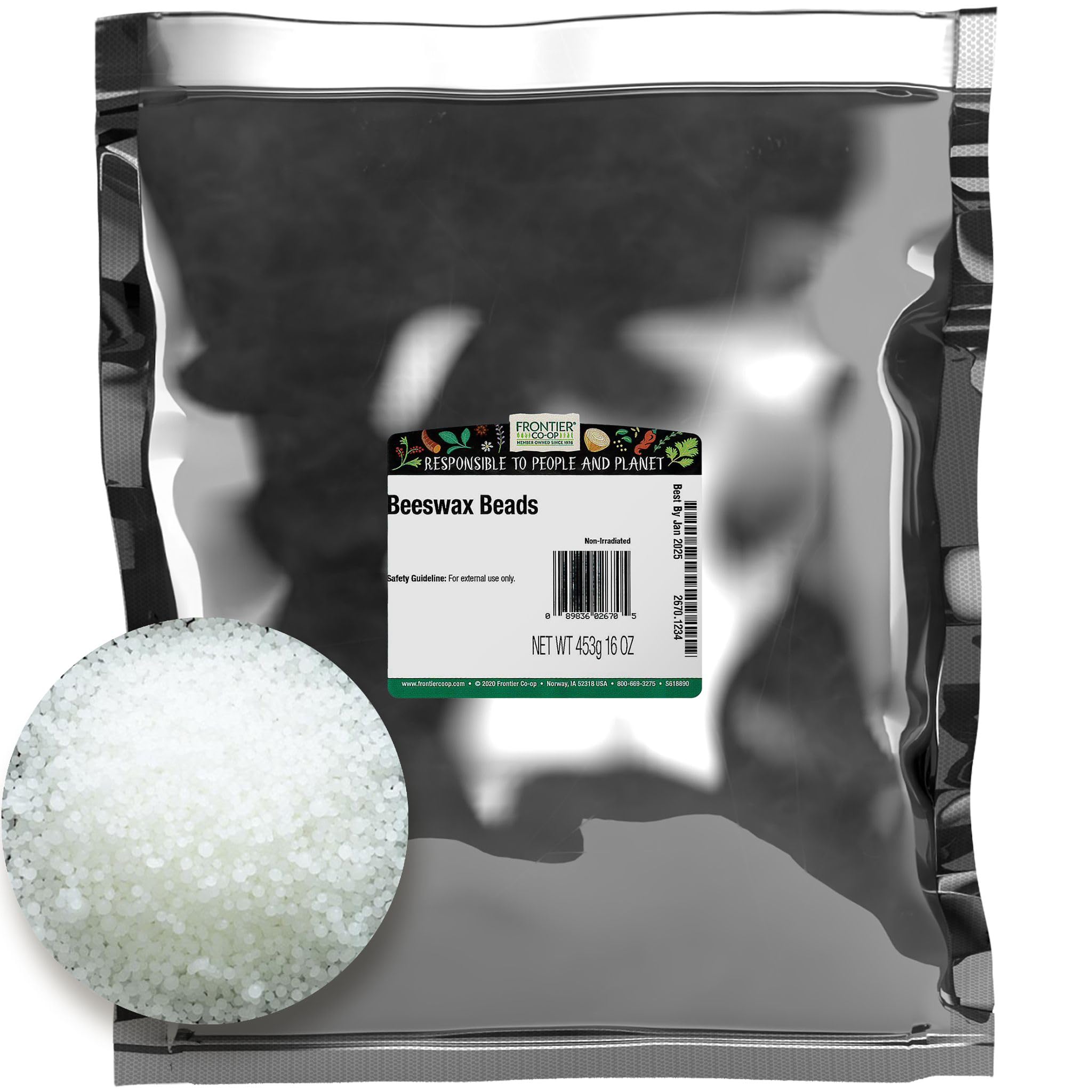 Perlas De Cera De Abeja Frontier Bulk 454 G - Venta Internacional.