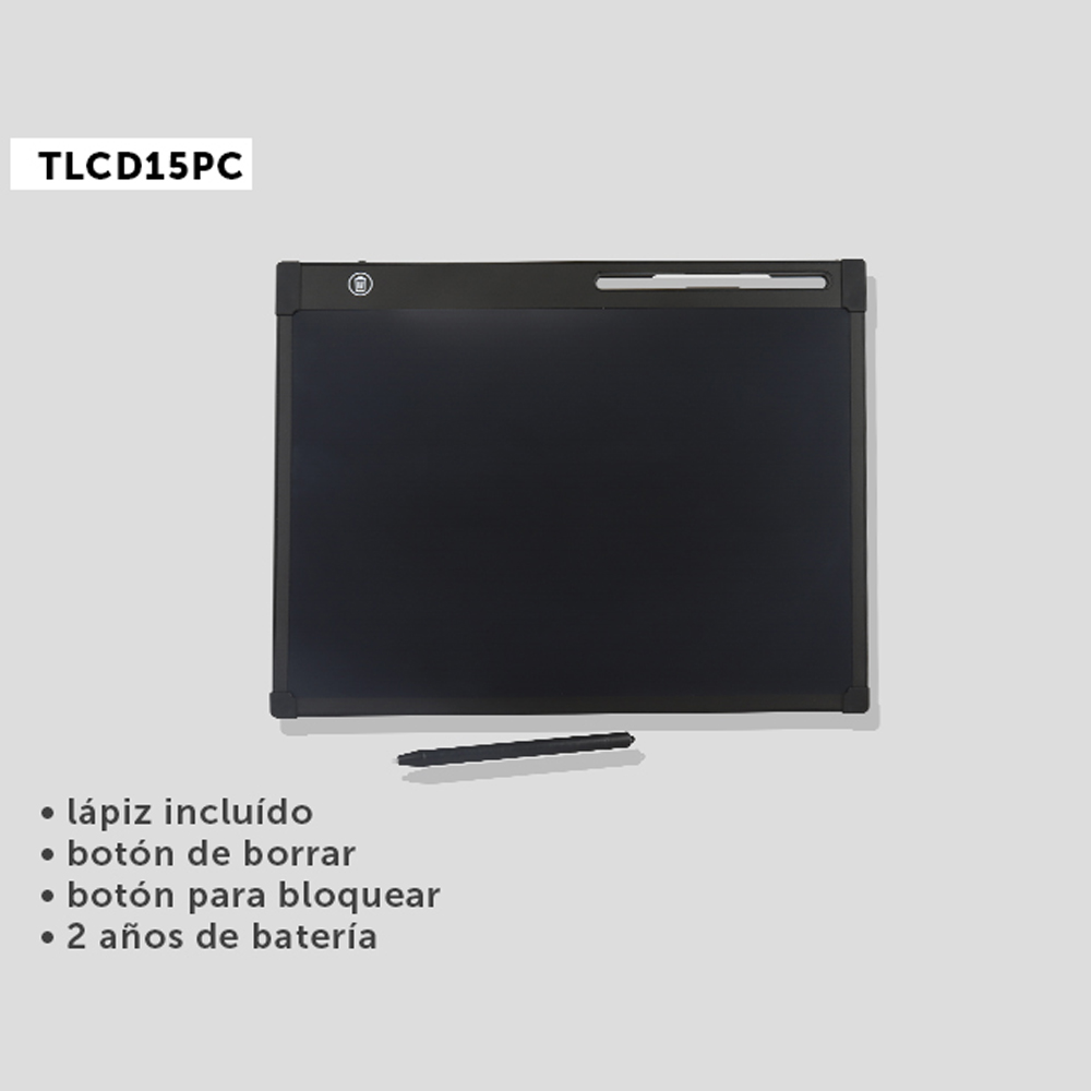 Foto 3 pulgar | Pizarrón Mágico Linkbits TLCD15PC color Negro 15'' con Batería