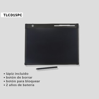 Foto 2 | Pizarrón Mágico Linkbits TLCD15PC color Negro 15'' con Batería