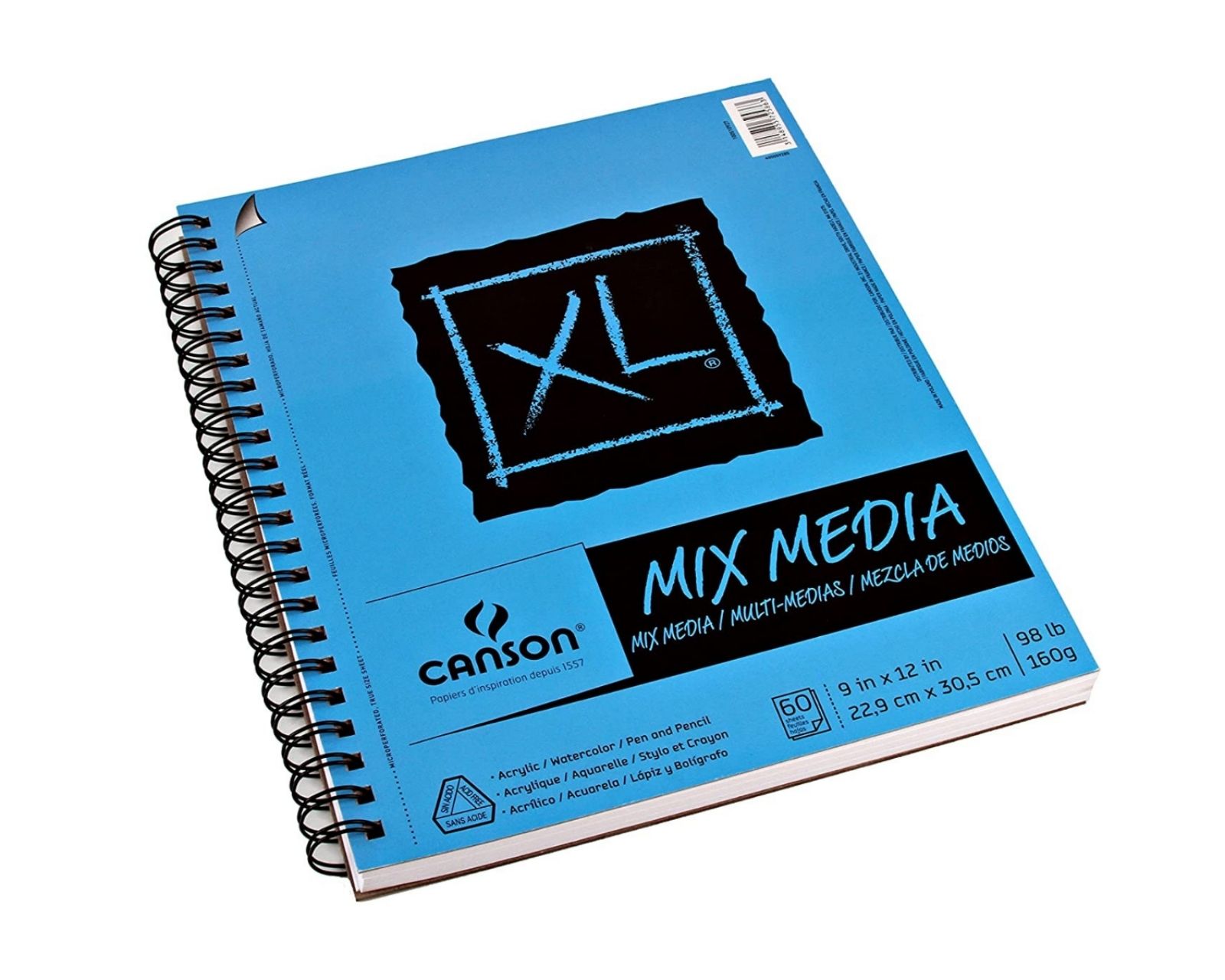 Cuaderno Block Sketchbook de Dibujo Canson Xl Mix Media de 23x30 cm