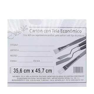 Foto 1 | Lienzo Cartón con Tela Rodart 35x45cm color Blanco