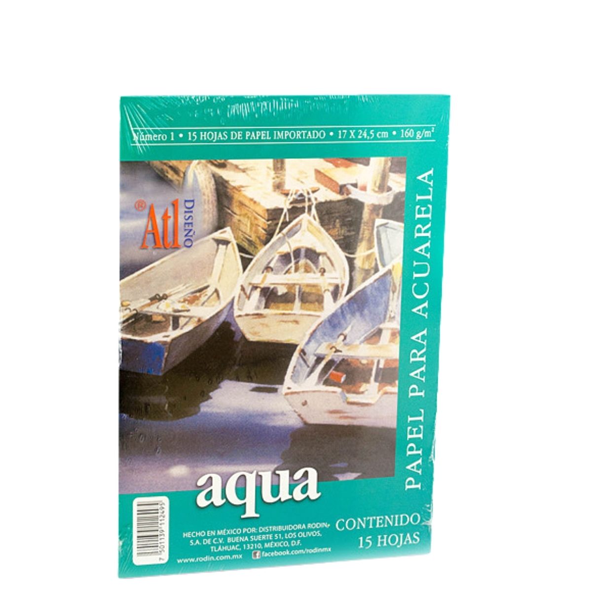 Block Dibujo Atl Aqua Watercolour color Blanco