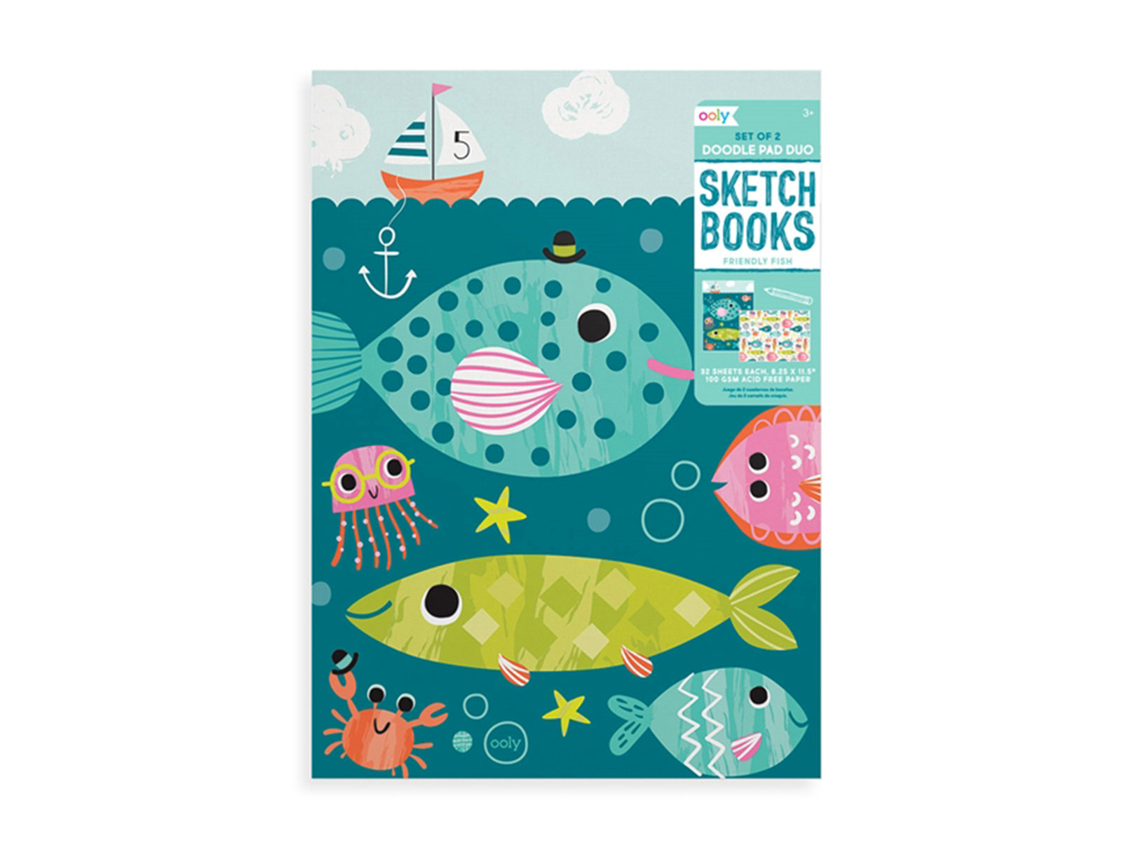 Cuaderno de Bocetos Pescados Ooly 2 pz