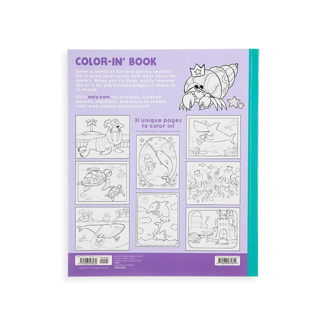 Foto 3 pulgar | Cuaderno para Iluminar de Animales Marinos Ooly Multicolor