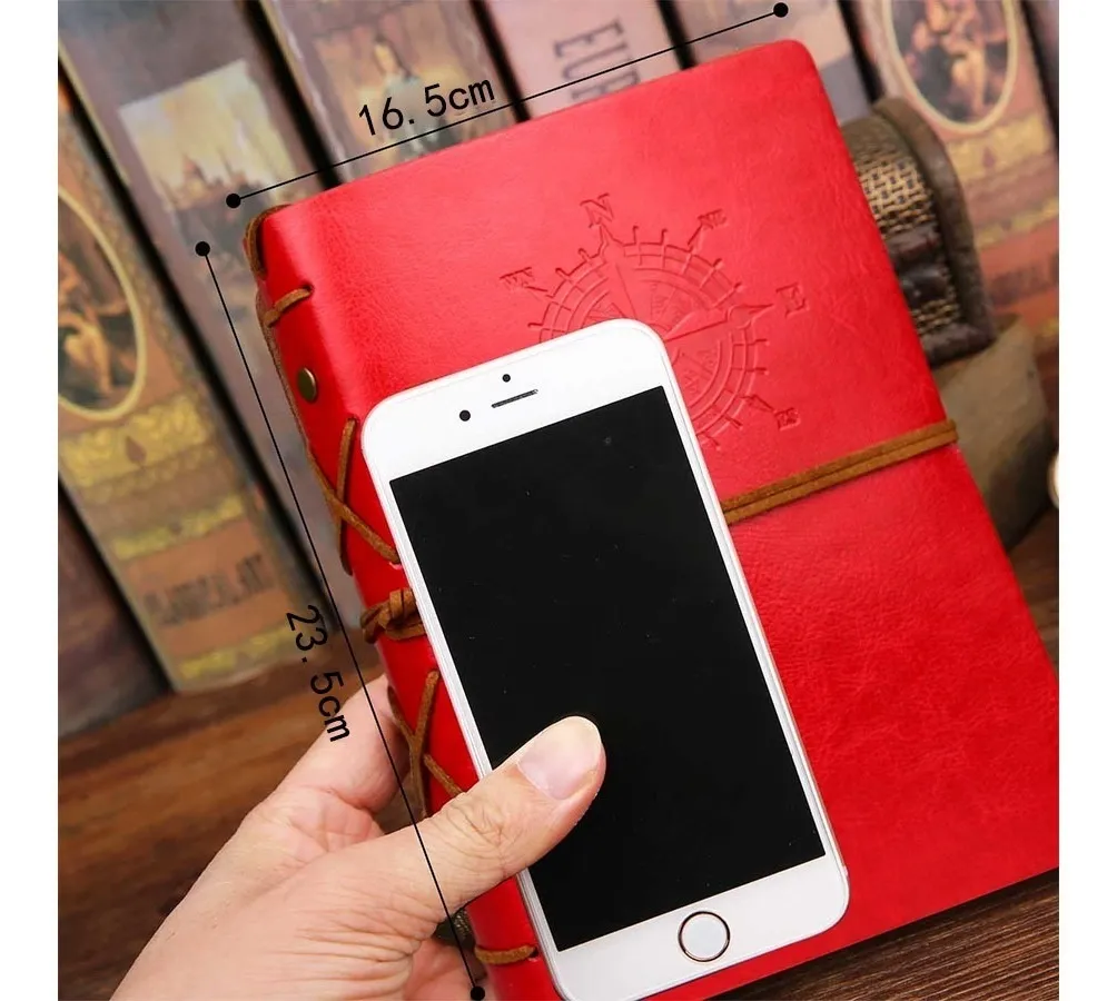 Foto 3 pulgar | Libreta Vintage de Piel Grande Malubero color Rojo