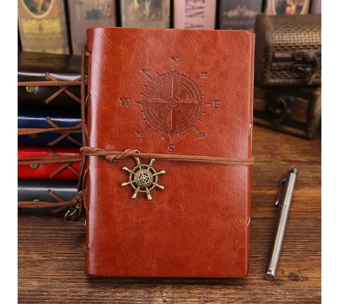 Foto 4 pulgar | Libreta Vintage de Piel Grande Malubero color Marrón