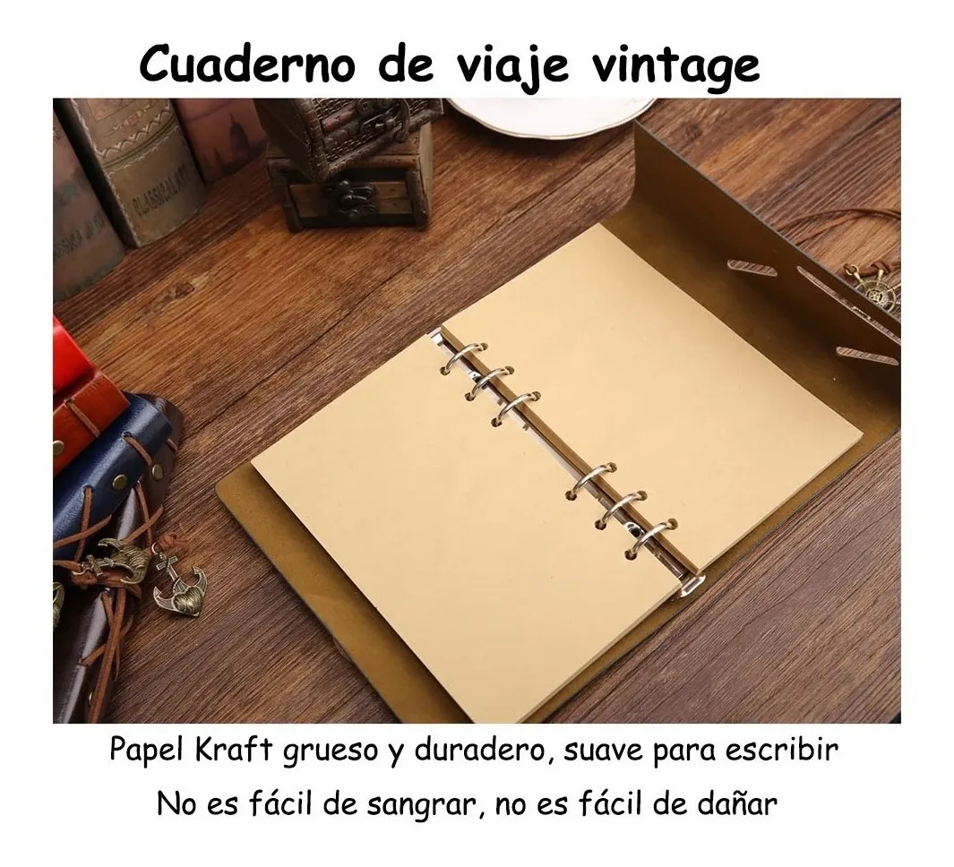 Foto 3 pulgar | Libreta Vintage de Piel Grande Malubero color Negro