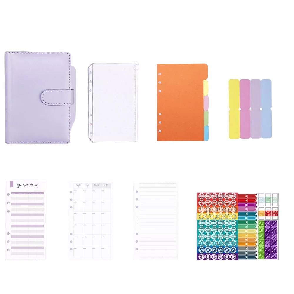 Foto 2 pulgar | Kit de Carpeta Planner Cuaderno Malubero color Púrpura