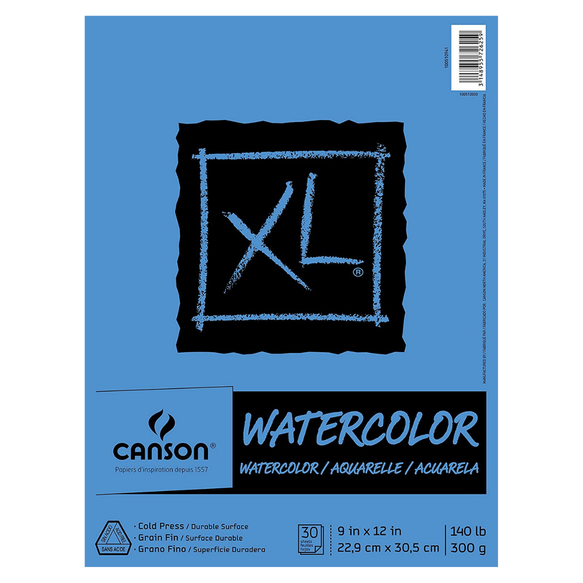 Foto 2 pulgar | Bloc de Dibujo Canson XL Watercolor color Azul 30 Hojas