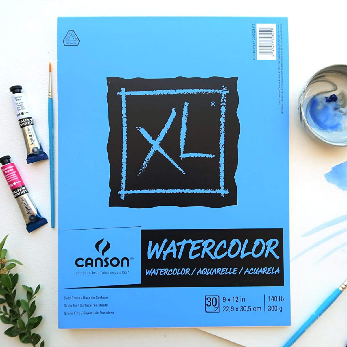 Foto 4 pulgar | Bloc de Dibujo Canson XL Watercolor color Azul 30 Hojas