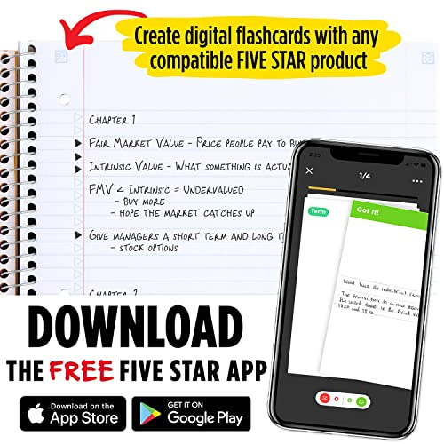 Foto 5 pulgar | Venta Internacional- Cuaderno Five Stars + App Estudio 3 Materias Papel Rayado 150 Hojas 11'' X 8-1/2 Negro 1 Pieza