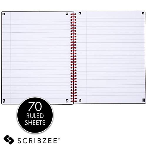 Foto 4 | Venta Internacional - Cuaderno Negro/Rojo Cub Poliéster Papel Optik Compat Scribzee Eco Enc Espiral 11'' X 8-1/2'' 7