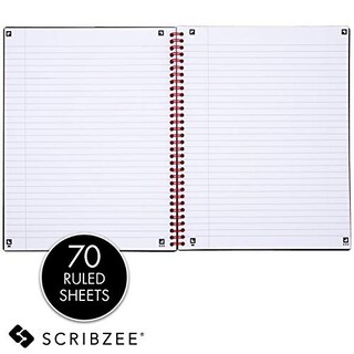 Foto 4 | Venta Internacional - Cuaderno Negro/Rojo Cub Poliéster Papel Optik Compat Scribzee Eco Enc Espiral 11'' X 8-1/2'' 7