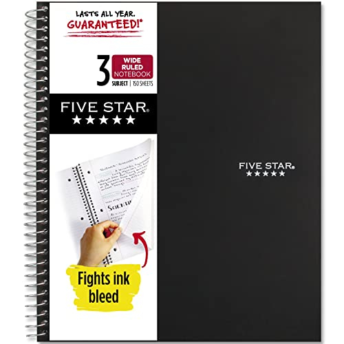 Venta Internacional- Cuaderno Espiral Five Stars 73094 3 Materias Papel Cuadrado 10-1/2'' X 8'' 150 Hojas Negro