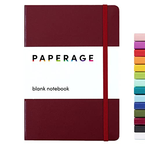 Venta Internacional- Cuaderno Blanco Paperage Borgoña 160 Páginas 5.7'' X 8'' Papel Grueso Tapa Dura